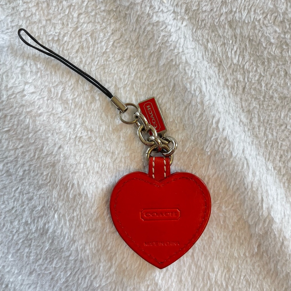 Coach collector Heart Keychain Calf Hair Animal Print Charm - Picture 5 of 6